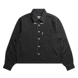 Button Up Shirt Boxy Striped - Divine